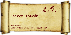 Leirer István névjegykártya